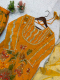 WEDDING SEASON WEAR BEAUTIFUL SEQUENCE EMBROIDERED WORKED TOP SARARA WITH DUPATTA