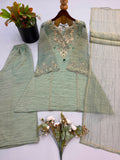Salsa Silk with Embroidery Codding And Stone Work Beautiful Salwar Kameez