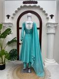 Faux Georgette with Real Mirror Handwork With padded With Fancy Latkan Salwar Kameez