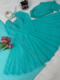 Faux Georgette with Real Mirror Handwork With padded With Fancy Latkan Salwar Kameez