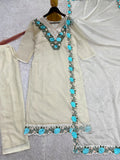 NEW READY TO WEAR HEAVY EMBROIDERY AND THREAD WORK TOP WITH PENT WITH DUPATTA