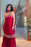 New Designer Party Wear Look Pure Heavy Faux Georgette Top Plazzo & Dupatta Set