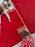 New Designer Party Wear Look Pure Heavy Faux Georgette Top Plazzo & Dupatta Set