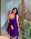 New Designer Party Wear Look Pure Heavy Faux Georgette Top Plazzo & Dupatta Set