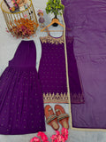New Designer Party Wear Look Pure Heavy Faux Georgette Top Plazzo & Dupatta Set