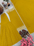 New Designer Party Wear Look Pure Heavy Faux Georgette Top Plazzo & Dupatta Set