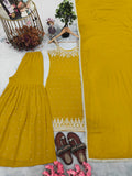 New Designer Party Wear Look Pure Heavy Faux Georgette Top Plazzo & Dupatta Set
