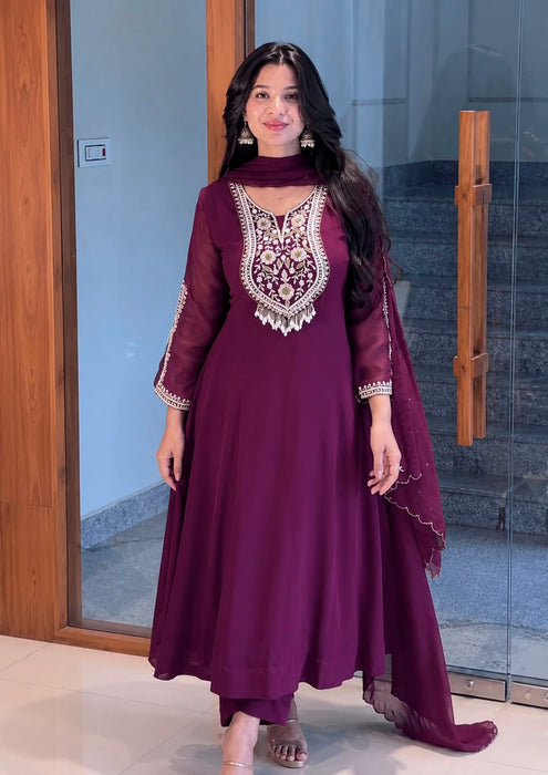NEW TRENDING COLLECTION FANCY ANARKALI GOWN WITH PANT AND BEAUTIFUL DUPATTA