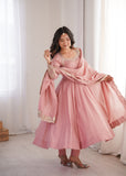 Elegant Embroidered Sequence Designer Anarkali Three Piece Set