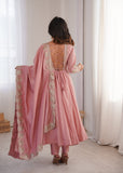Elegant Embroidered Sequence Designer Anarkali Three Piece Set
