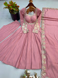 Elegant Embroidered Sequence Designer Anarkali Three Piece Set