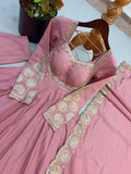 Elegant Embroidered Sequence Designer Anarkali Three Piece Set