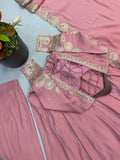 Elegant Embroidered Sequence Designer Anarkali Three Piece Set