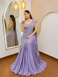New Trending Lehenga Style Saree indo-Western With Blouse set With Embroidery Work