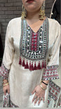 Chinnon Silk with Digital Print & Real Mirror Work Beautiful Salwar Kameez