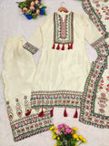 Chinnon Silk with Digital Print & Real Mirror Work Beautiful Salwar Kameez