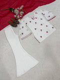 Heavy Cambric cotton fabric with Embroidery work Beautiful Salwar Kameez