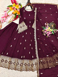 Pure Blooming Georgette With Embroidery 5mm Sequences Work Salwar Kameez