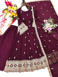 Pure Blooming Georgette With Embroidery 5mm Sequences Work Salwar Kameez
