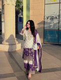 New Designer Party Wear Look Pure Heavy Dual Tone Peding Star Georgette Top Plazzo & Dupatta Set