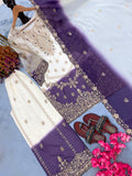 New Designer Party Wear Look Pure Heavy Dual Tone Peding Star Georgette Top Plazzo & Dupatta Set