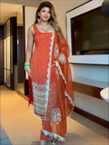 3 PIECES KURTI CHUDIDAR & DUPATTA WITH EMBROIDERY PEARL MOTI & REAL MIRROR HAND WORK