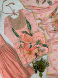 WEDDING SEASON WEAR BEAUTIFUL SEQUENCE EMBROIDERED WORKED TOP SARARA WITH DUPATTA