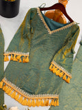 Doremon Crush With Real Mirror work Lace Border Salwar Kameez