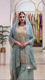 New Designer Party Wear Look Top-Plazzo and Dupatta With Heavy Embroidery Work