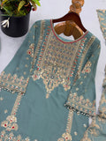 New Designer Party Wear Look Top-Plazzo and Dupatta With Heavy Embroidery Work