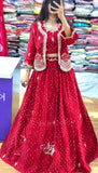 New Super Trending Embroidery Sequence work ready to wear jacket and lehenga choli