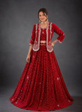 New Super Trending Embroidery Sequence work ready to wear jacket and lehenga choli