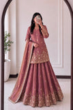 Heavy Two Tone Fandy Silk with Heavy Embroidery Sequins Work Top Lehenga Dupatta Set