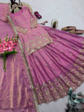 Heavy Two Tone Fandy Silk with Heavy Embroidery Sequins Work Top Lehenga Dupatta Set