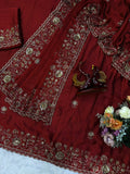 Soft Rangoli Silk with Beautiful Sequence & Zari embroidery work Saree