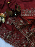 Soft Rangoli Silk with Beautiful Sequence & Zari embroidery work Saree