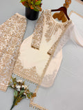 New Faux Georgette With Heavy Embroidery Sequence Work Top-Bottom And Dupatta Set