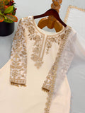New Faux Georgette With Heavy Embroidery Sequence Work Top-Bottom And Dupatta Set