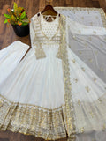 Exclusive Trending Designer Gown with Heavy sequence embroidery work Dupatta