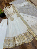 Exclusive Trending Designer Gown with Heavy sequence embroidery work Dupatta