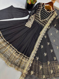 Exclusive Trending Designer Gown with Heavy sequence embroidery work Dupatta