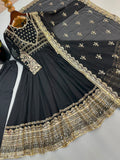 Exclusive Trending Designer Gown with Heavy sequence embroidery work Dupatta