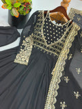 Exclusive Trending Designer Gown with Heavy sequence embroidery work Dupatta