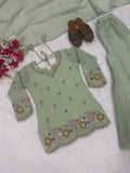 New Designer Party Wear Look Heavy Fendi Crush Material Top Sharara Plazzo and Dupatta