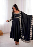 Elegant Embroidered Sequence Designer Anarkali Three Piece Set