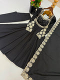 Elegant Embroidered Sequence Designer Anarkali Three Piece Set