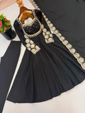Elegant Embroidered Sequence Designer Anarkali Three Piece Set