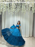 NAVARATRI SEASON EXCLUSIVE FULL STITCHED PRINTED GEORGETTE LEHENGA CHOLI