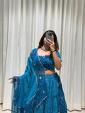 NAVARATRI SEASON EXCLUSIVE FULL STITCHED PRINTED GEORGETTE LEHENGA CHOLI