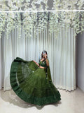 NAVARATRI SEASON EXCLUSIVE FULL STITCHED PRINTED GEORGETTE LEHENGA CHOLI